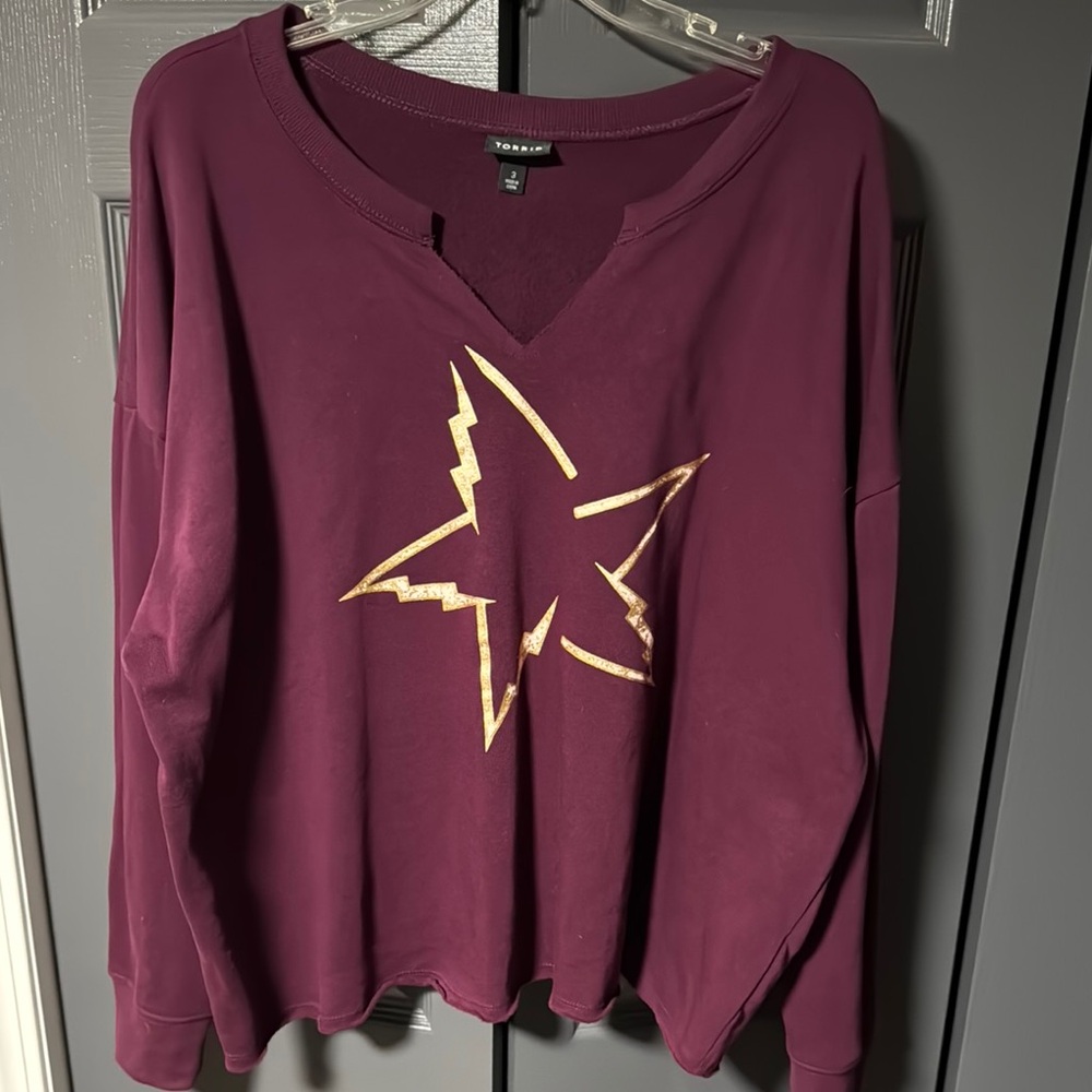 Torrid Burgundy Star Sweatshirt